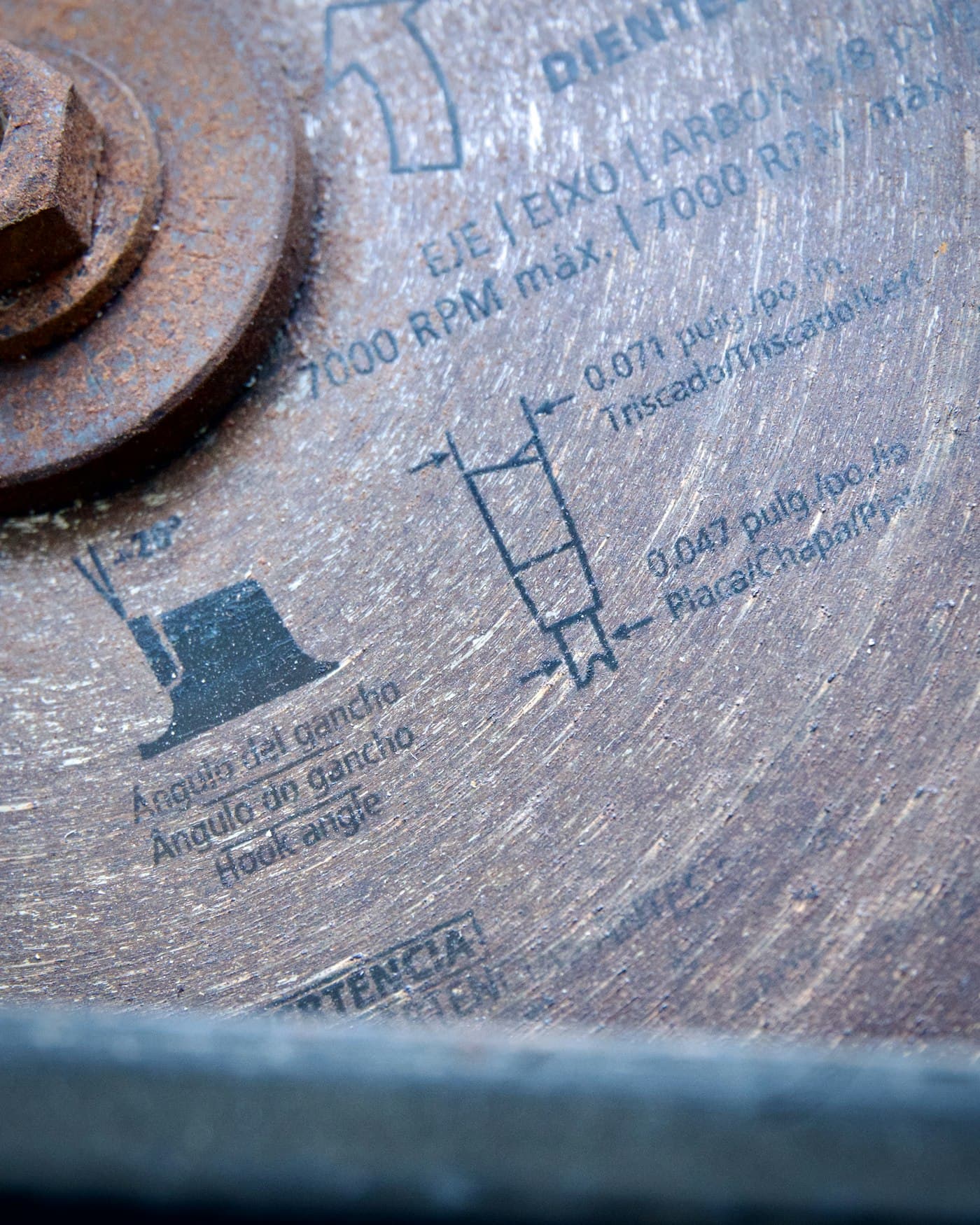 Illustrative photo: close up of an abrasive grinding disc