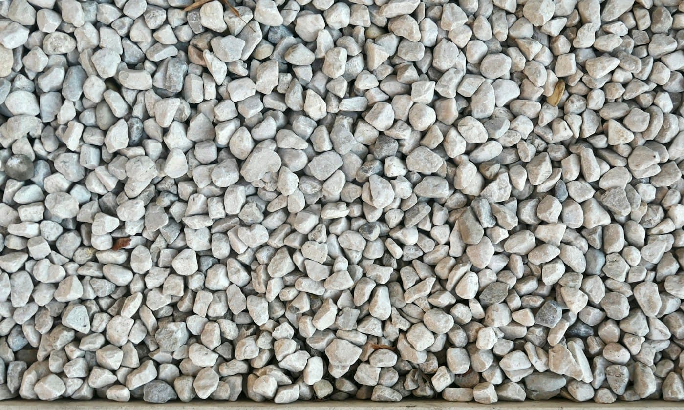 Illustrative photo: crushed white stone chips
